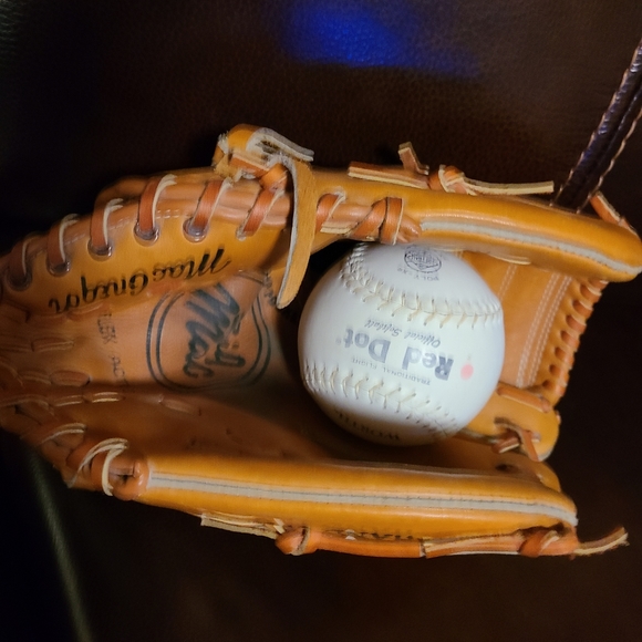MacGregor leather ball and glove - Picture 1 of 4